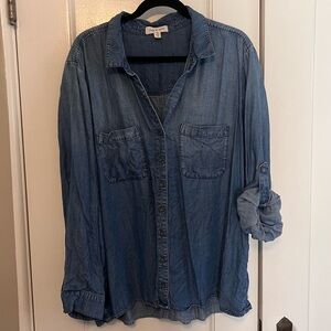 Cloth & Stone Soft Blue Chambray Top